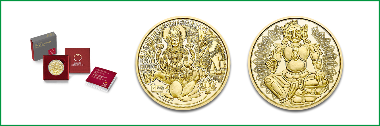 Goldmünze Goldenes Indien, © Bildmotive: Münze Österreich
